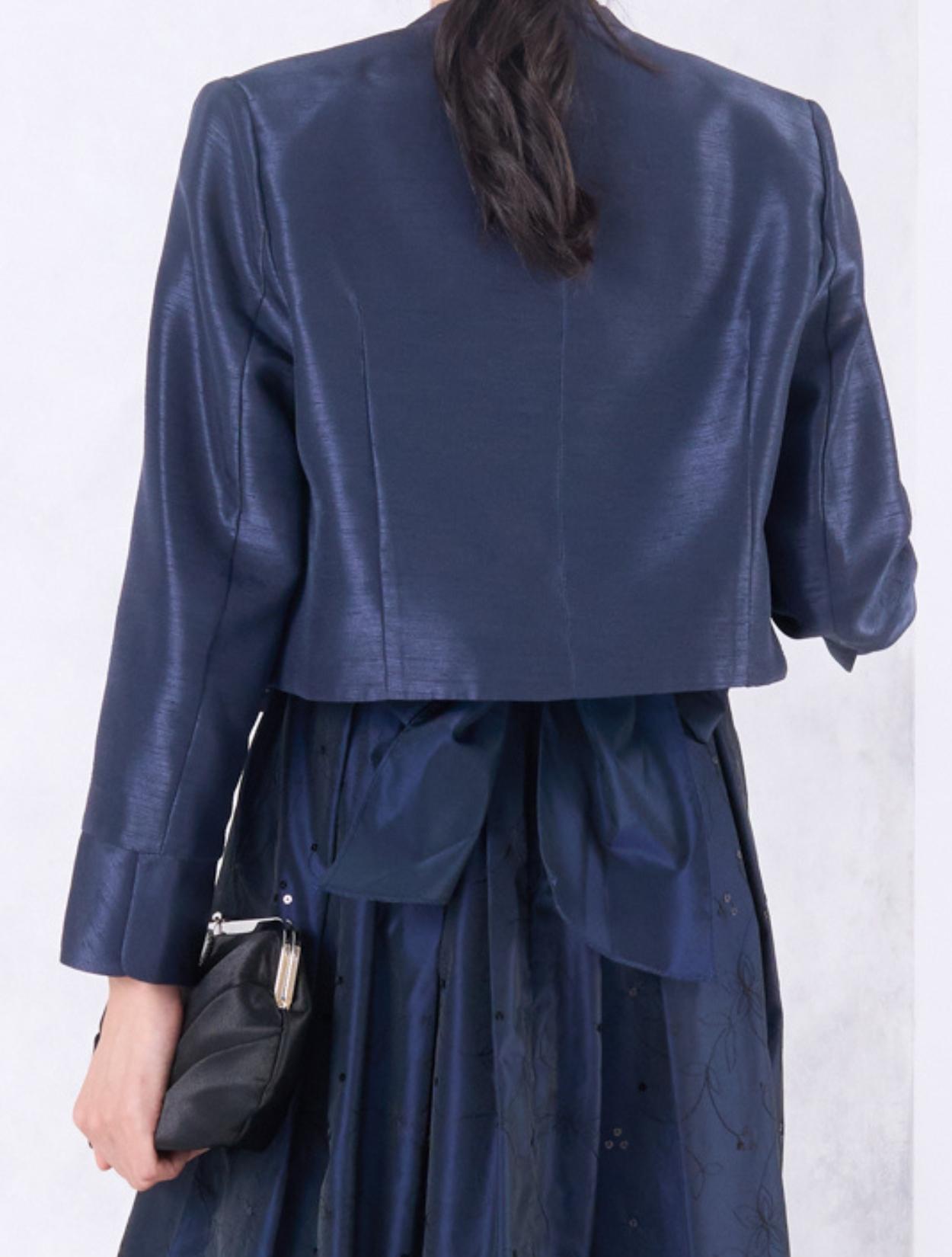 M/L】シャンタンノーカラージャケット（ネイビー）のレンタルページ