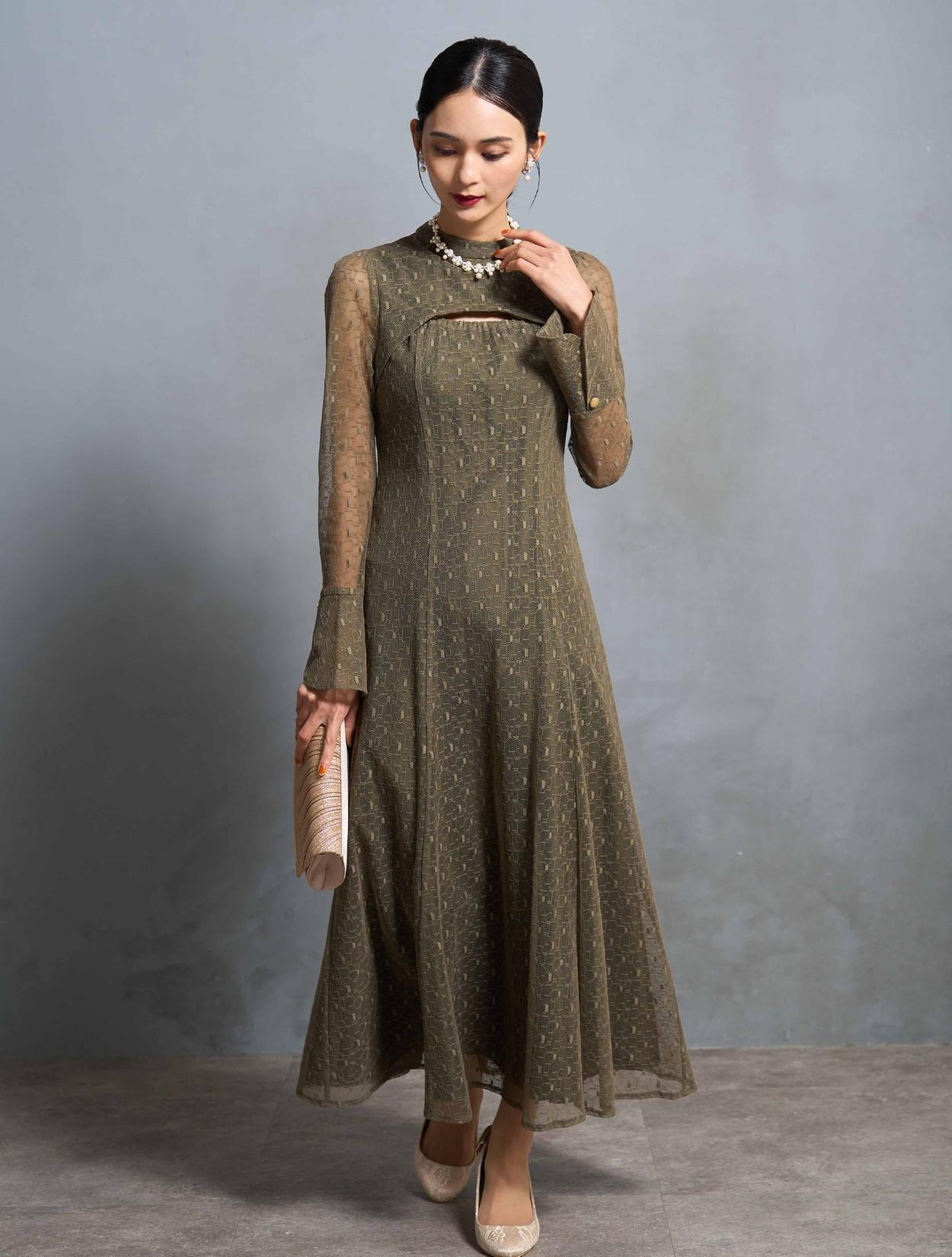 M/L】ジオメトリックレースドレス（グリーン）DPSET0622のレンタル