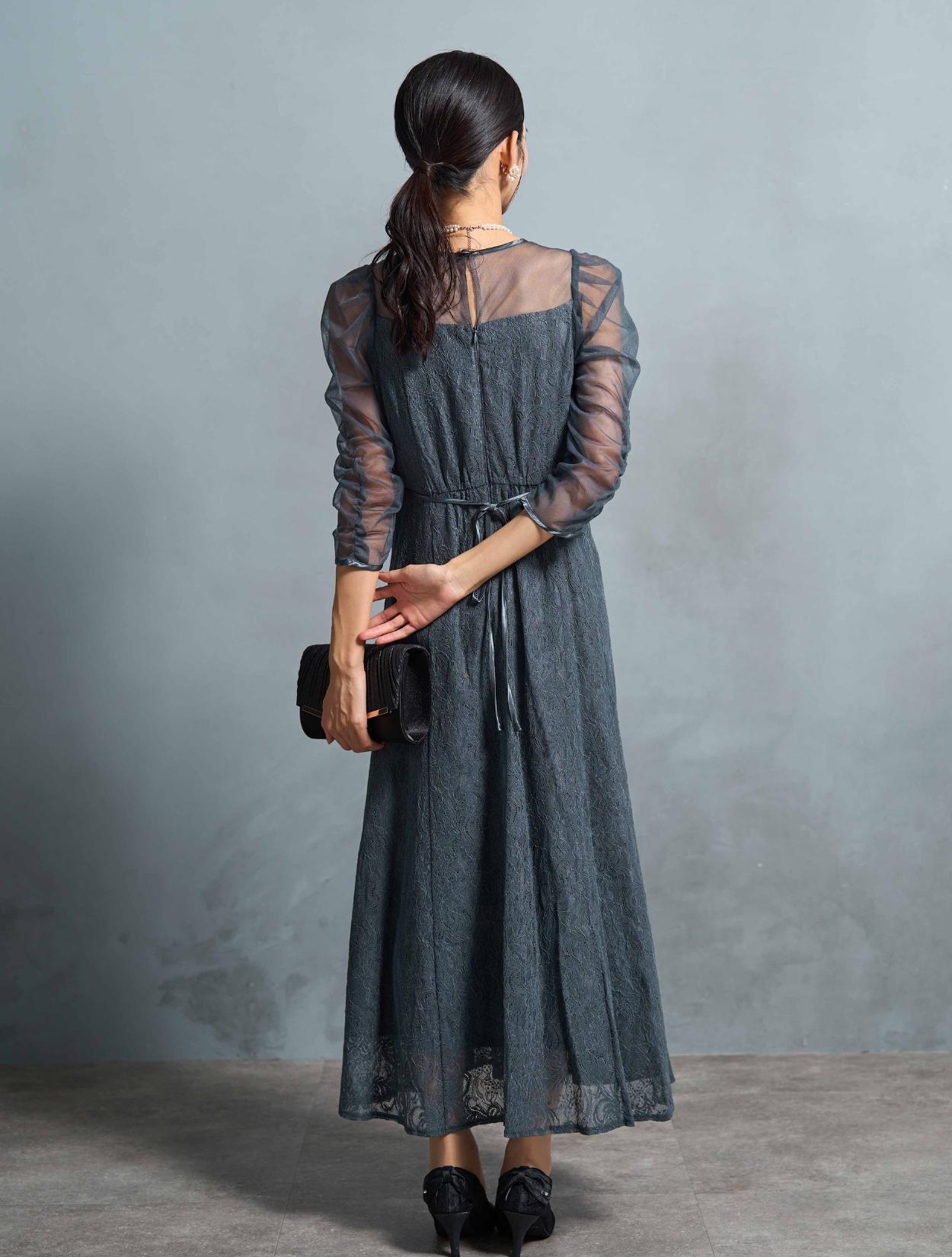 M】シアースリーブ×レースドレス（Cグレー）DPSET0742のレンタルページ