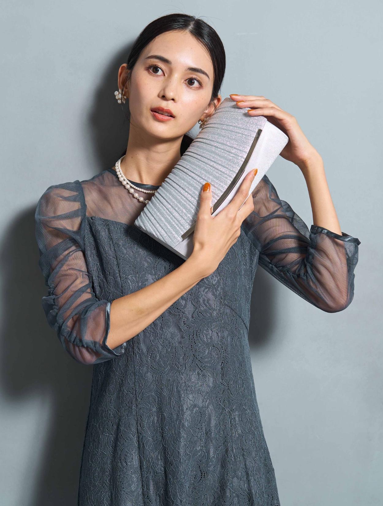 M】シアースリーブ×レースドレス（Cグレー）DPSET0743のレンタルページ