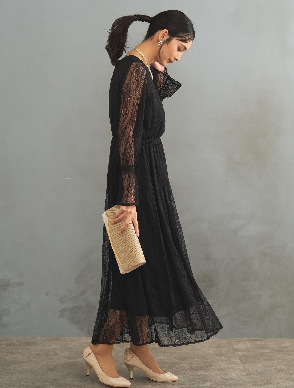 M/L】総レースロングドレス（ブラック）DPSET0426のレンタルページ