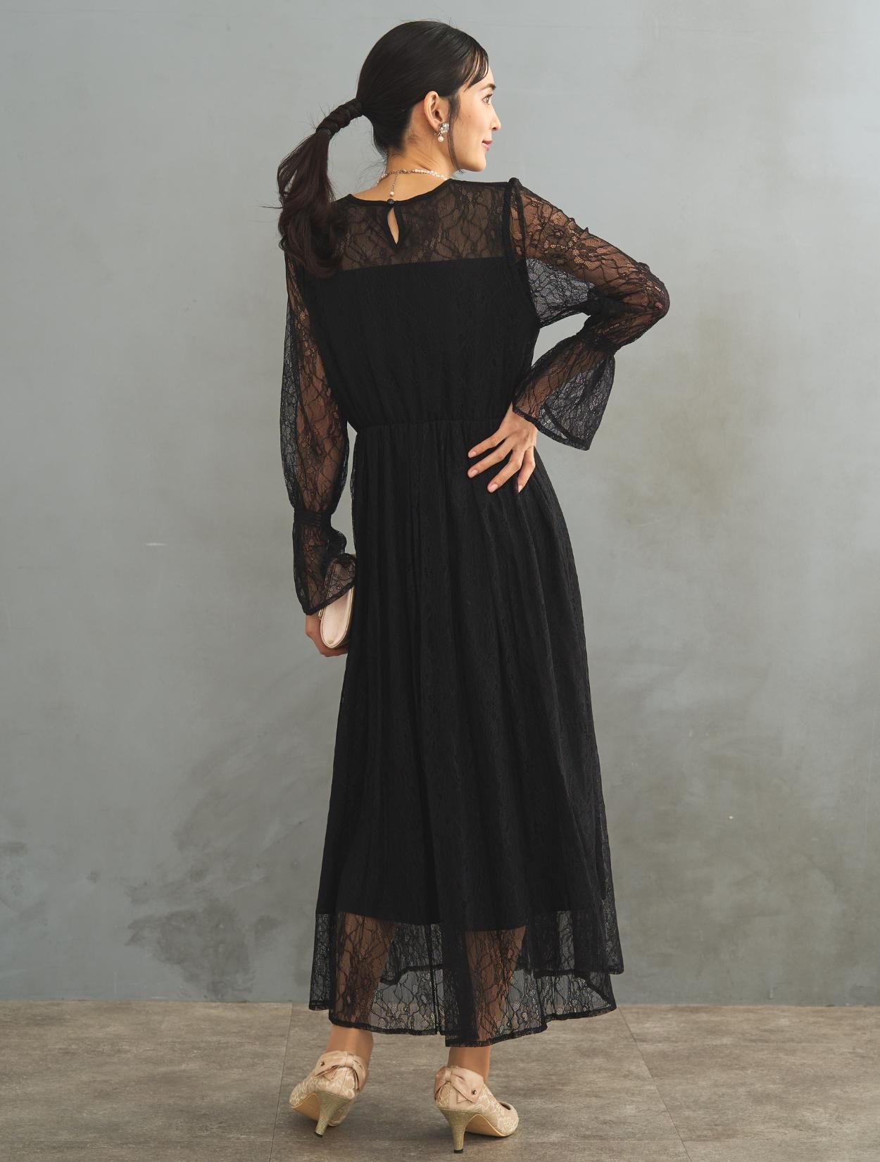 M/L】総レースロングドレス（ブラック）DPSET0426のレンタルページ