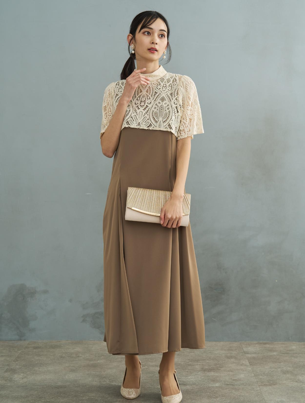 plage Flared Shirt ドレス ベージュ M】レースブラウスマーメイドドレス（ベージュ）DPSET0648のレンタル