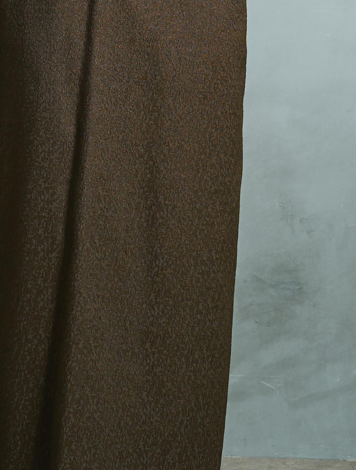 M/L】シアートップス付きジャガードドレス（ブラウンカーキ