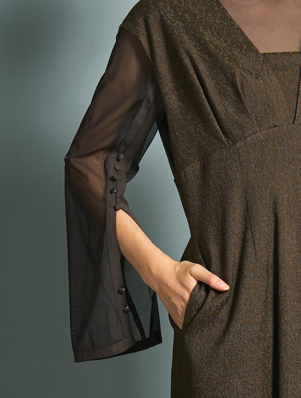 【LE’RURE】ジャガードドレス ブラウン LE'RURE ドレス Wandering jacquard dress : ZOZOTOWN Yahoo!店
