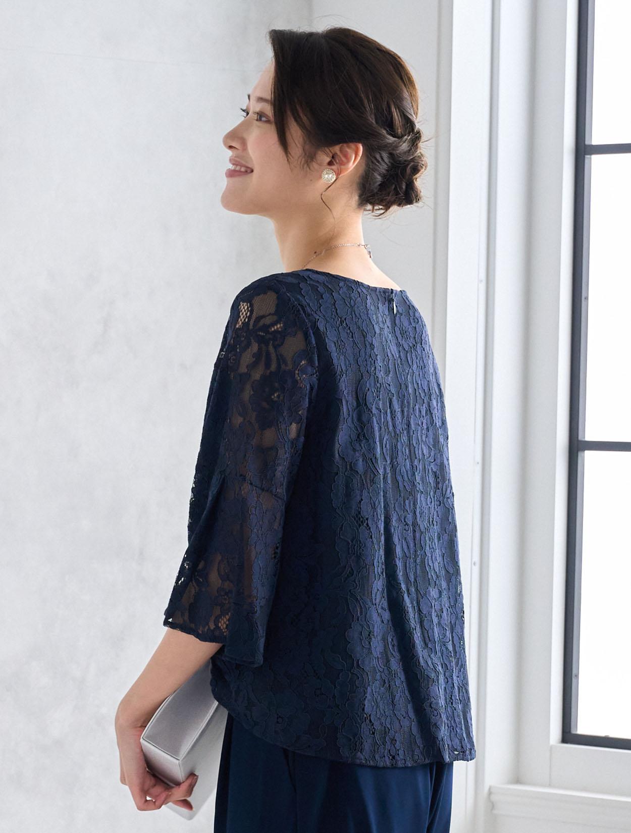 LL～6L】レーストップスパンツドレス（ネイビー）DPSET0570Lのレンタル