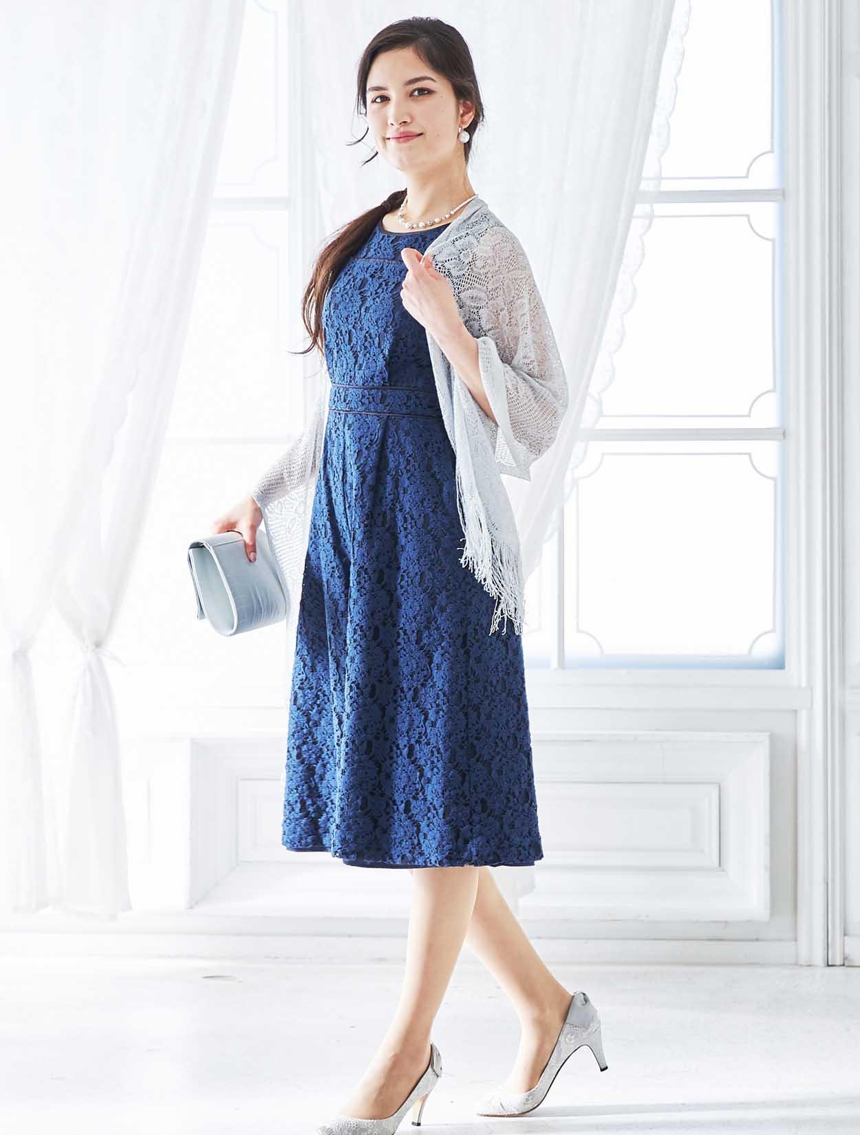 M】総レースワイドパンツドレス（ネイビー）DPSET0070のレンタルページ