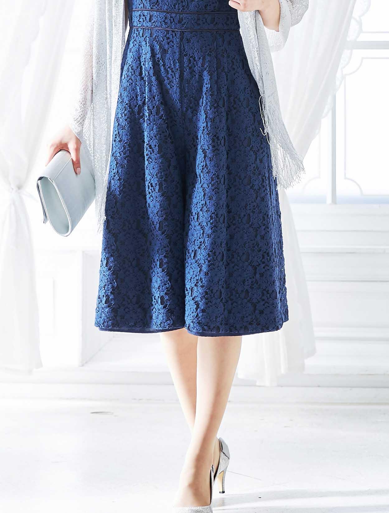 新品♡ レース袖 美脚ワイド 結婚式 オールインワン パンツドレス ネイビー szp234_01.jpg