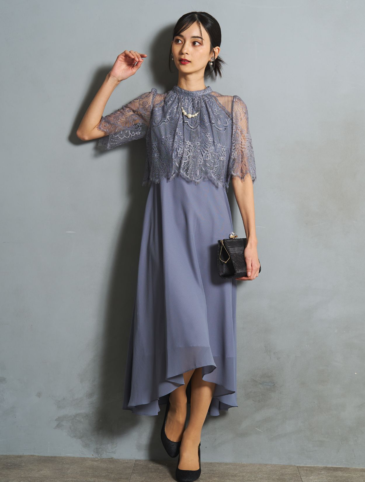 ドレスプラス DRESS+ パーティードレス ワンピース レース切替