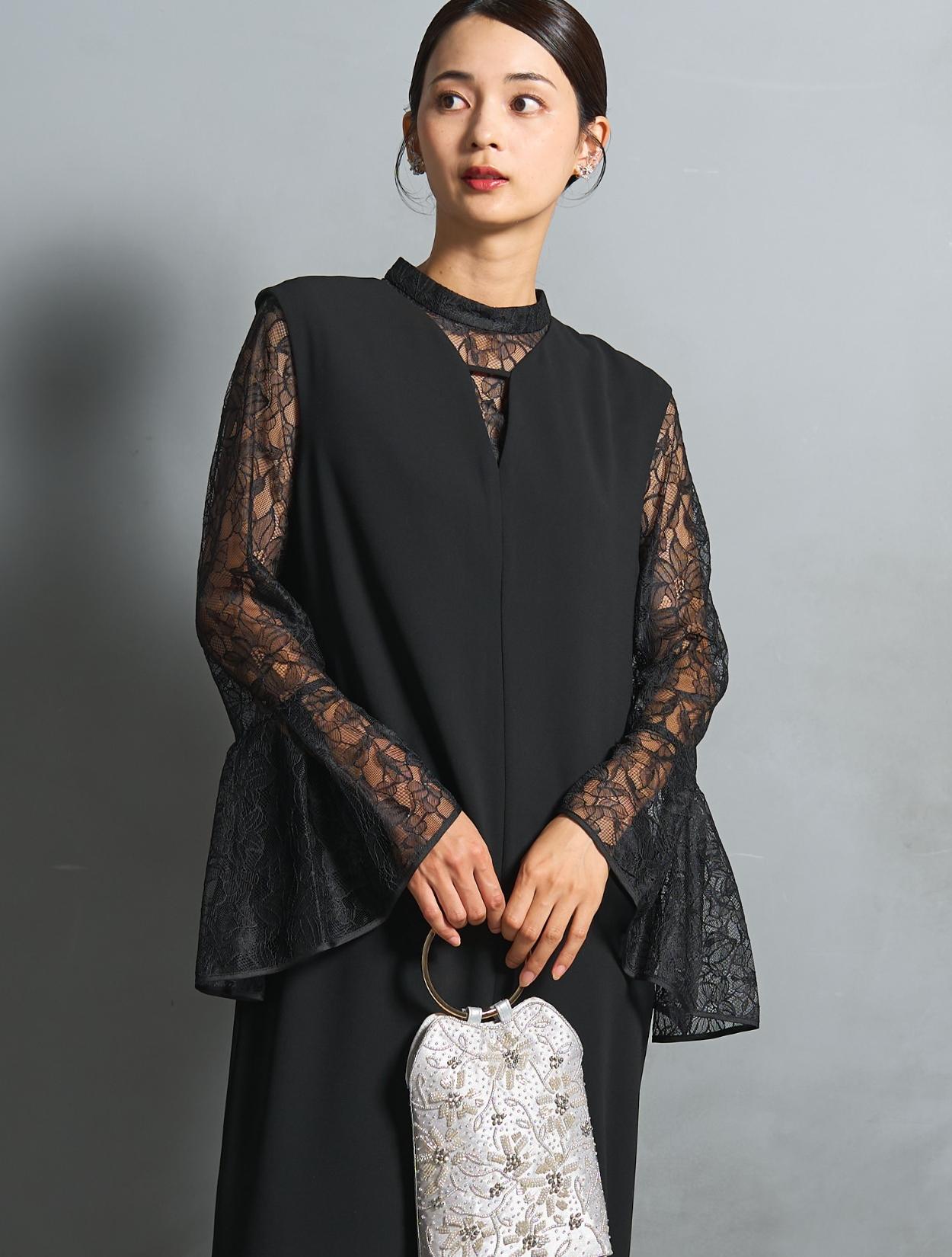 新品タグ付き☆Plage　レースブラウス　ブラック tumugu｜コットン カットワーク レース ブラウス tb24305-mt - Piu di