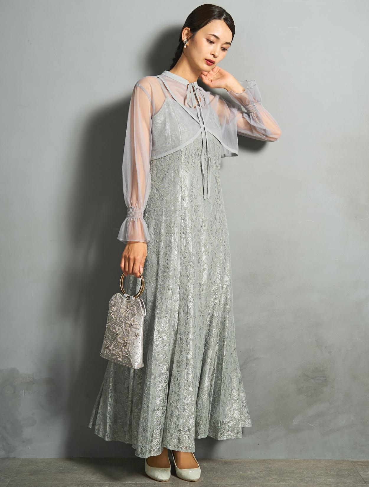 DEA グレー ナイトドレス S DEA グレー ナイトドレス S XLサイズあり【AMORA GRACE / アモーラ