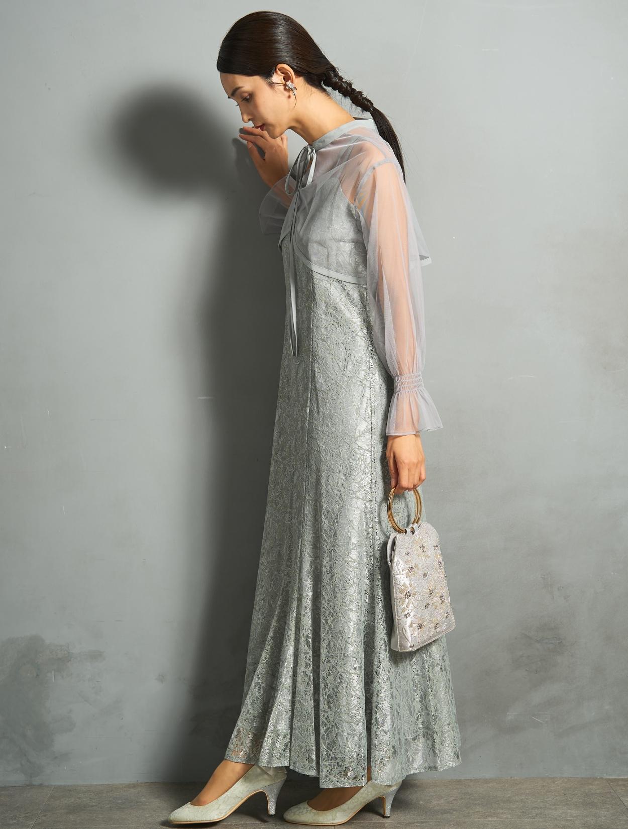 M/L】クロスデザイン2wayブラウスドレス（ミントグリーン）DPSET0865の