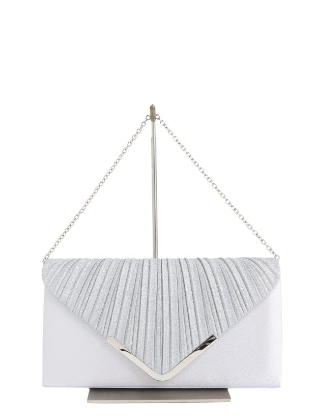 Ｖラインクラッチバッグ（シルバー）