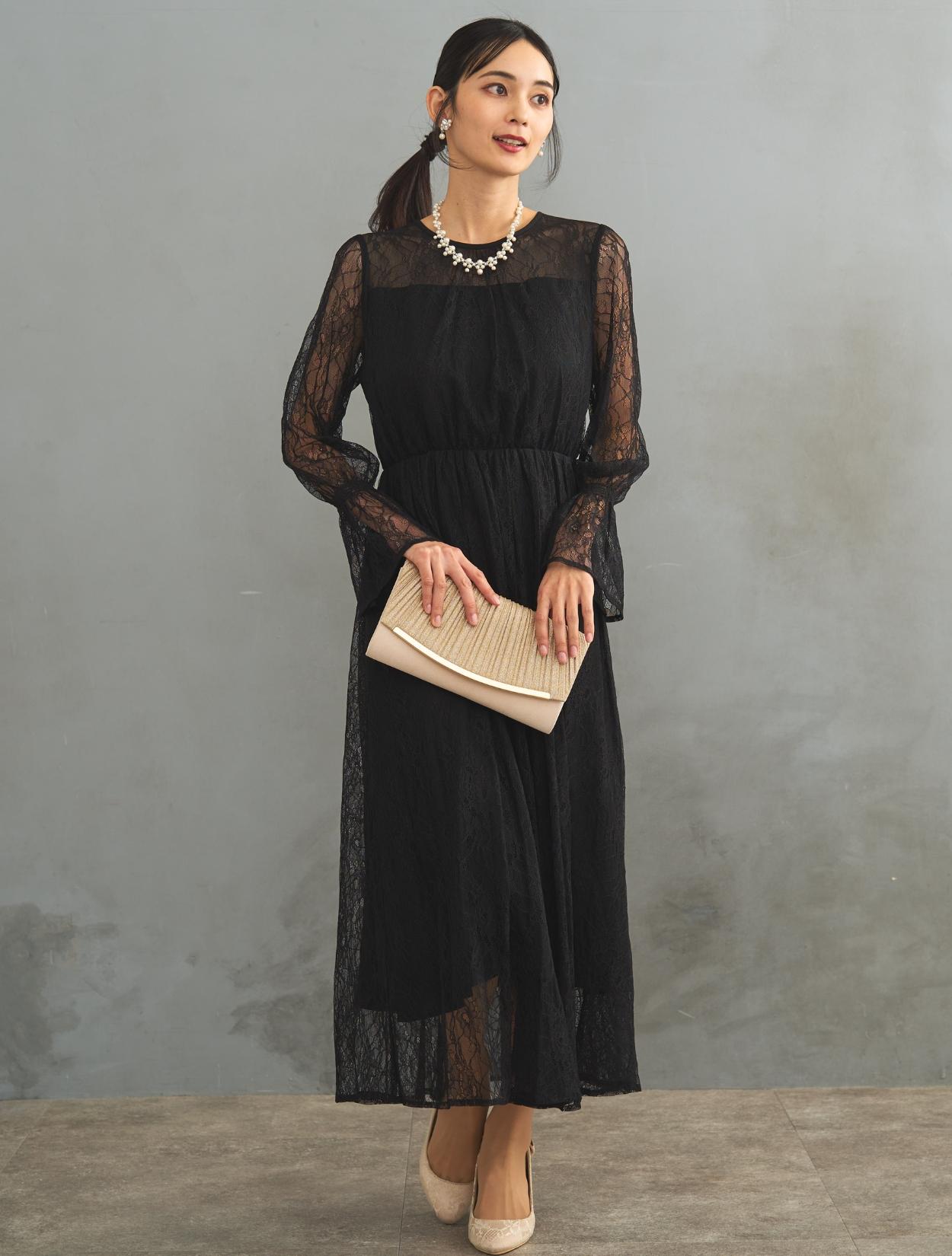 M/L】総レースロングドレス（ブラック）DPSET0426のレンタルページ