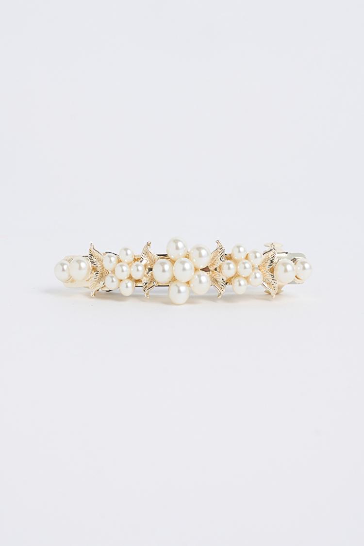パールフラワーバレッタ（ホワイト）