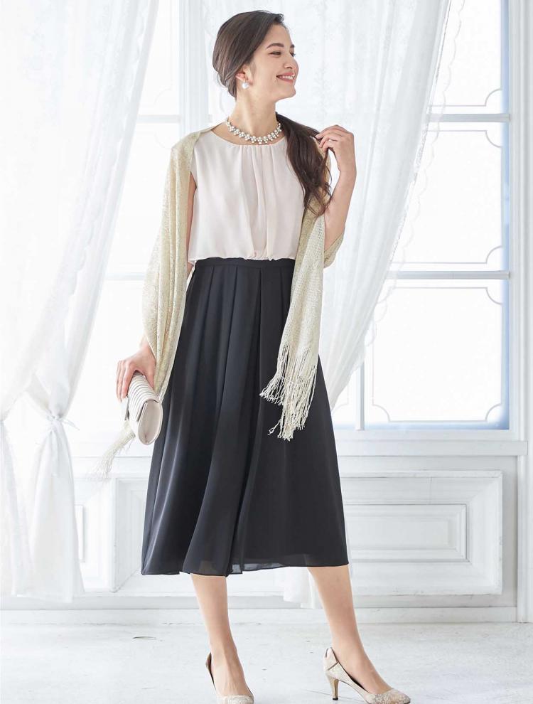 M】バイカラーパンツドレス（ネイビー）DPSET0269のレンタルページ