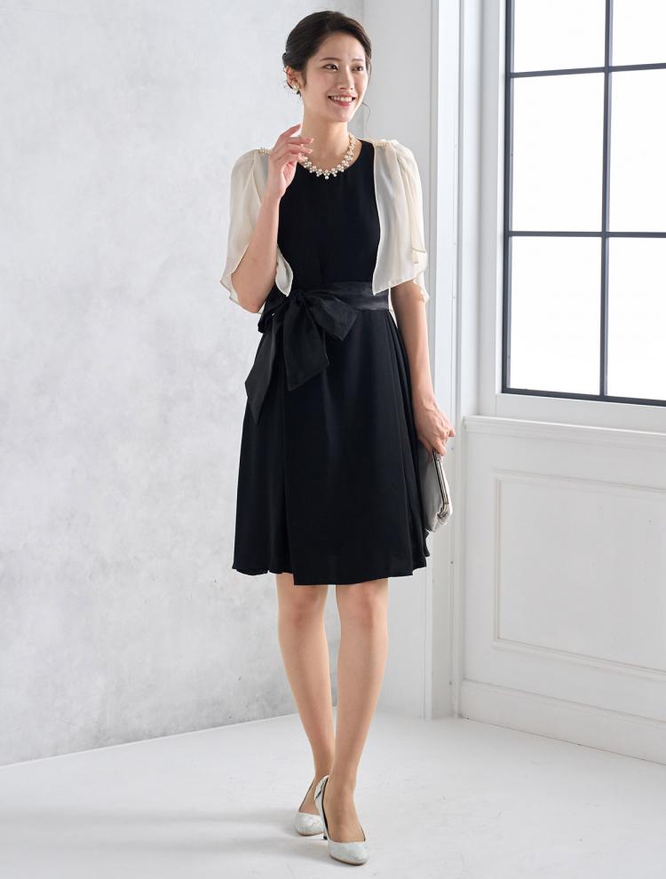 【M】授乳対応可・サイドレースドレス（ブラック）DPSET0420