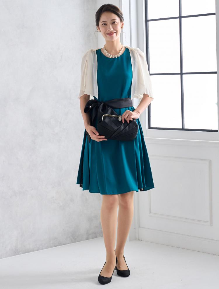 【M】授乳対応可・サイドレースドレス（グリーン）DPSET0424