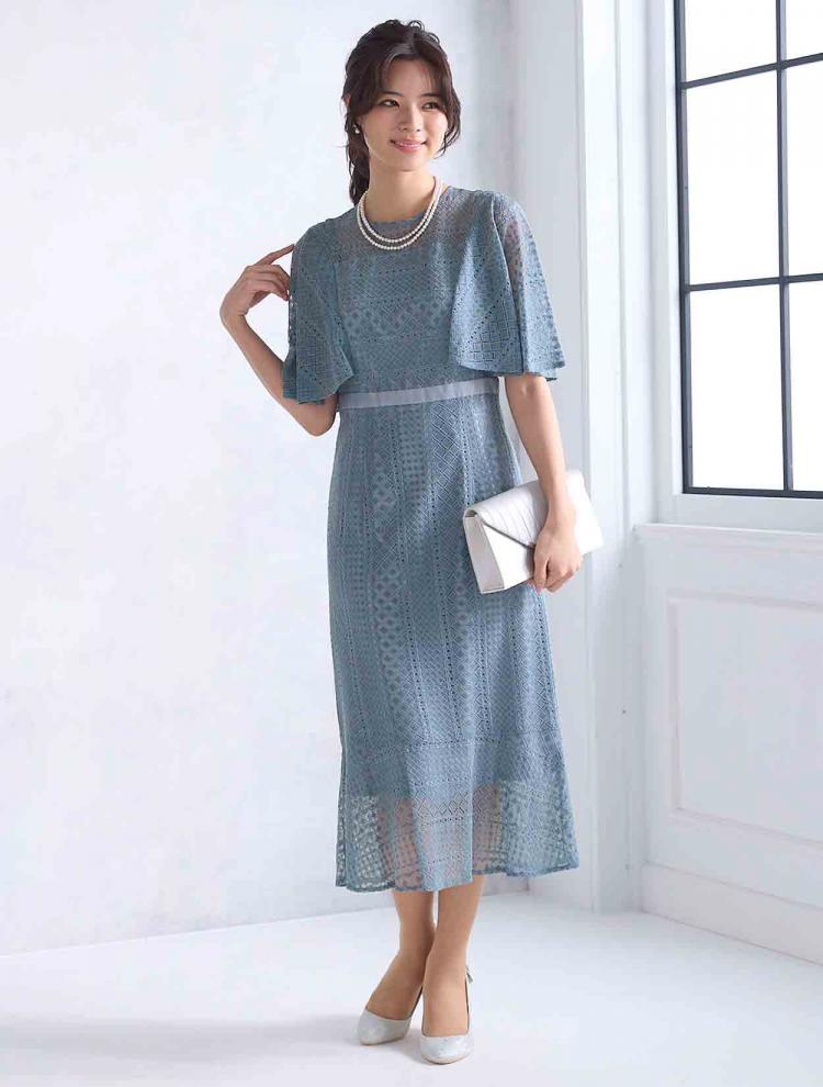 エンフォルド　ケープスリーブドレス 25SS】ENFOLD エンフォルド / CAPE DRESS / ケープドレス