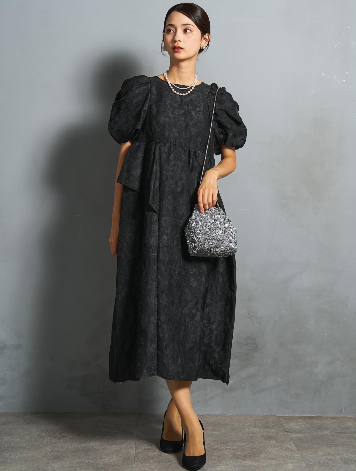 【MARCHESA NOTTE】ジュエル煌めく優美なパフスリーブ美ドレス！ marchesa-notte-720161.jpg?v=