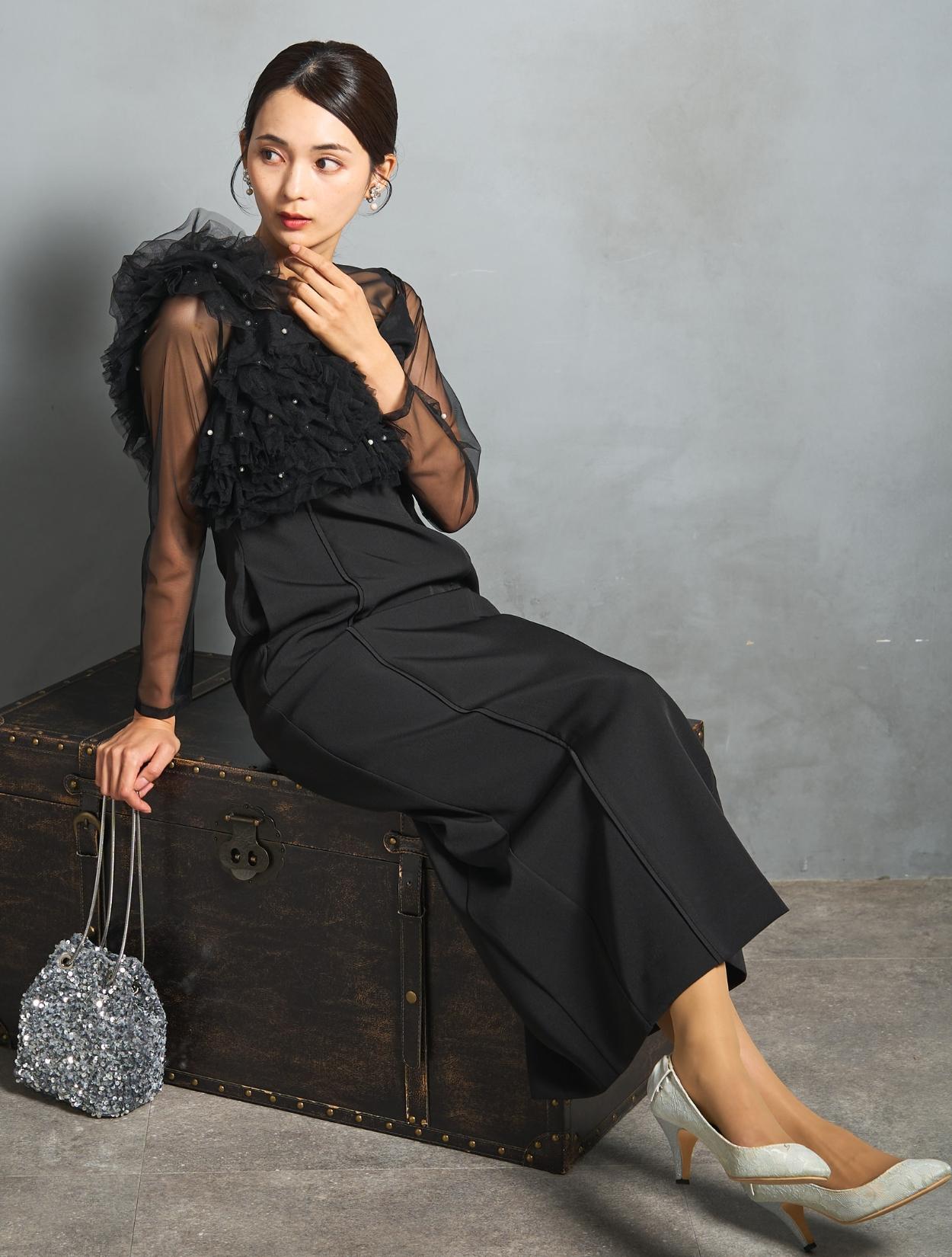 美品！【DressBlack】ビスチェタイプのパープルロングドレス 美品！【DressBlack】ビスチェタイプのパープルロングドレス 美
